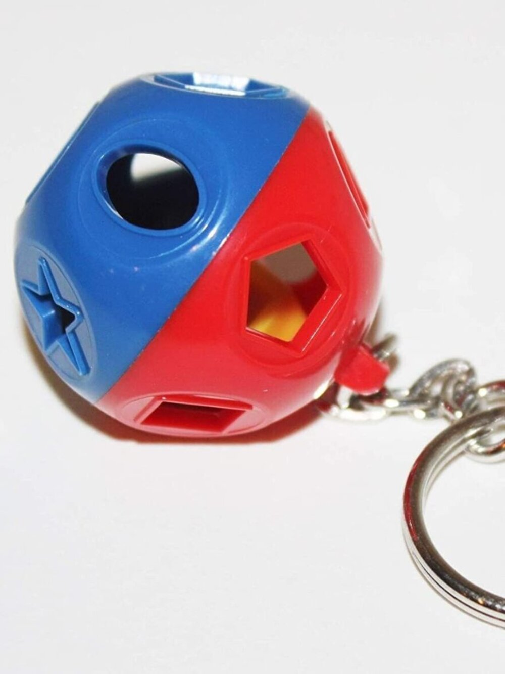 NIP Tupperware Single Shape-O Ball Toy Keychain Key Chain Red Blue Yellow